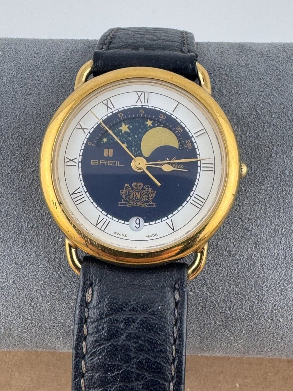 Vintage Rare 1990's Unisex Breil La Luna Moon Phase Swiss Made Watch